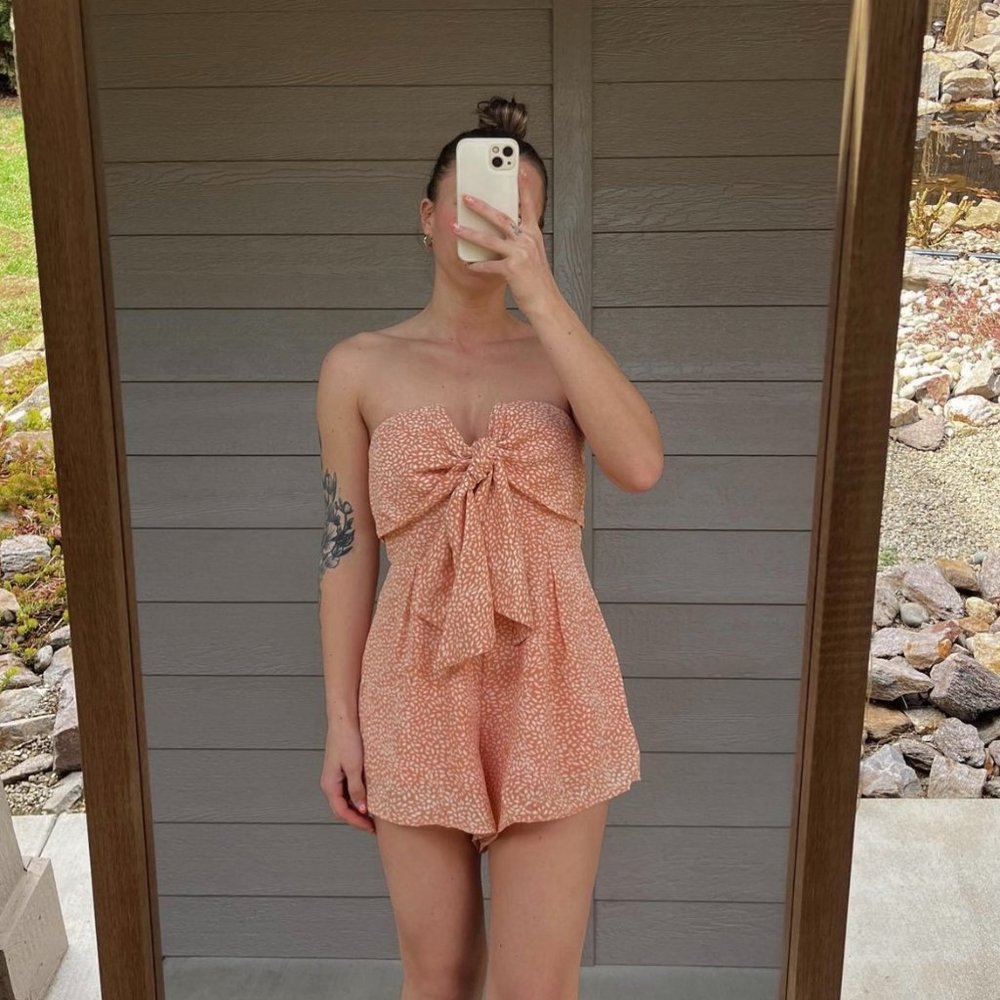 Pink Lily strapless romper